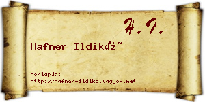 Hafner Ildikó névjegykártya